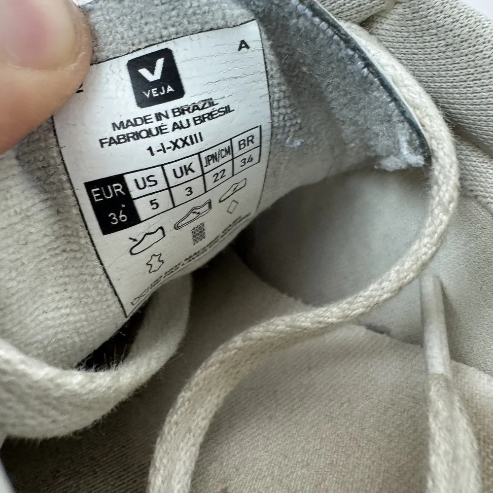 Womens Veja Esplar Logo White Leather Comfort Casual Sneakers Shoes Size 5 M‎